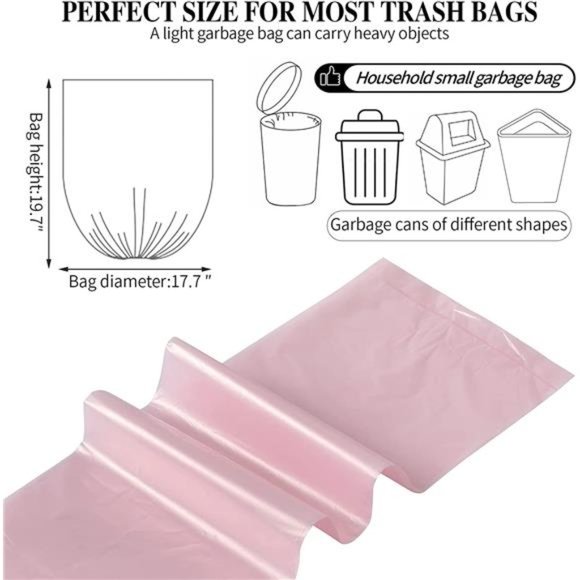 5 Rolls Small Trash Bags-100 Counts Durable 4 Gallon Small Garbage Bags for home - Picture 2 of 6